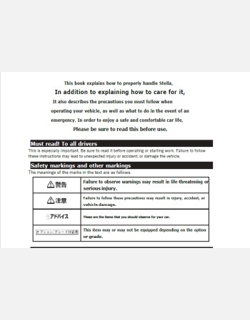 subaru stella 2011 owners manual in english